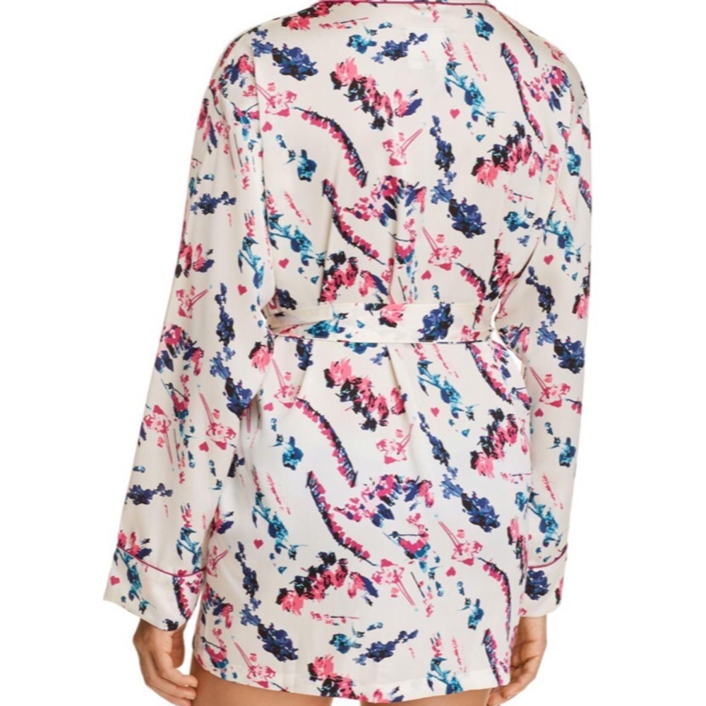 Sam Edelman Floral Silk Robe Pajama Intimates - Picture 2 of 6